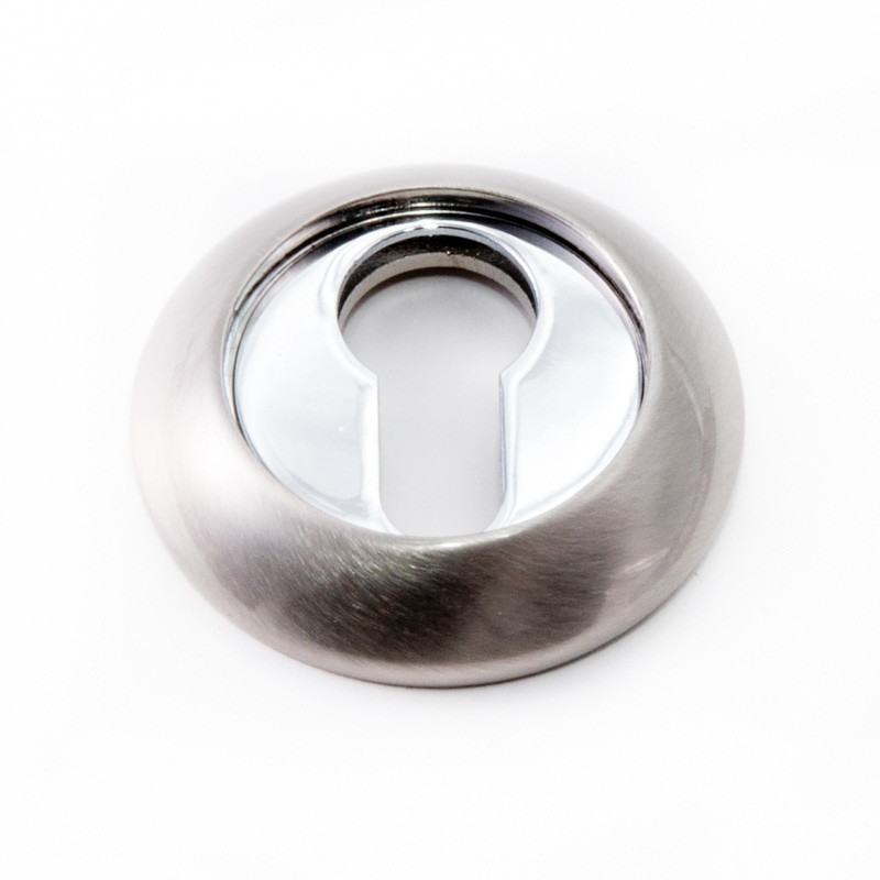 Накладка под цилиндр Safita PZ R14 SN/CP (никель матовый/хром)